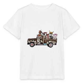 Camion d’animaux de ferme - T-shirt bio MINI CREATOR Stanley/Stella Enfant - blanc - Devant - Maike (125cm)