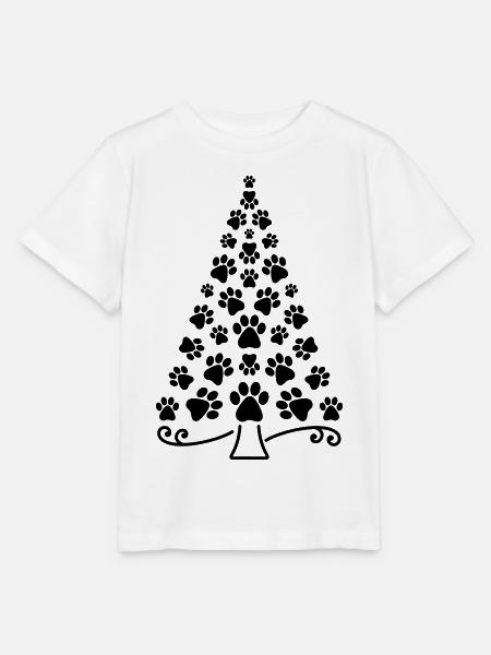 Weihnachtsbaum Pfote - Stanley/Stella Kinder T-Shirt MINI CREATOR - Weiß