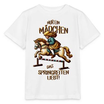 Kinder Springreiten - Stanley/Stella Kinder T-Shirt MINI CREATOR  - Weiß - Vorne - Maike (125cm)