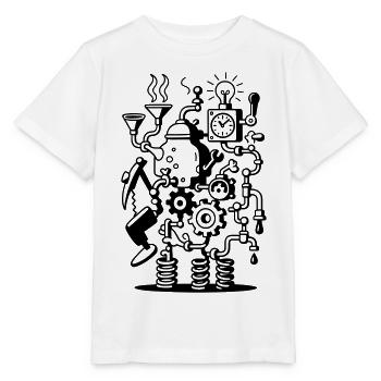 Machine folle - T-shirt bio MINI CREATOR Stanley/Stella Enfant - blanc - Devant - Maike (125cm)
