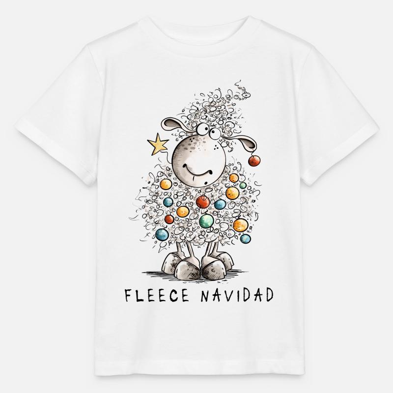 Fleece Navidad Weihnachtsschaf Cartoon Schaf - Stanley/Stella Kinder T-Shirt MINI CREATOR  - Weiß