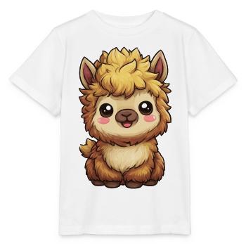 Kuschelige Alpaka-Karikatur - Stanley/Stella Kinder T-Shirt MINI CREATOR  - Weiß - Vorne - Maike (125cm)