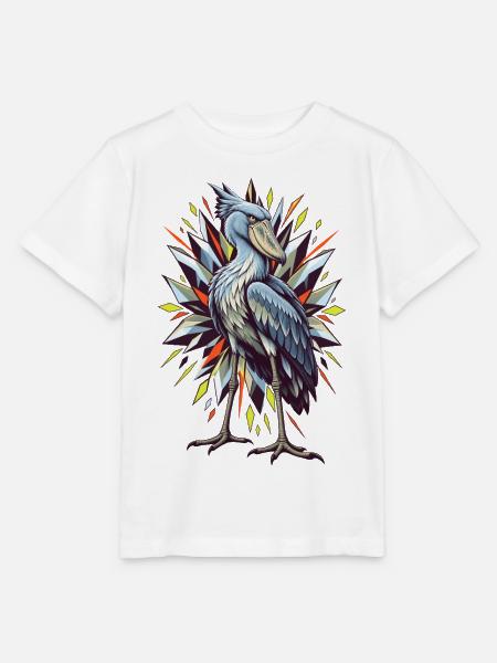 Schuhschnabel mit geometrischer Funkenblüte - Stanley/Stella Kinder T-Shirt MINI CREATOR - Weiß