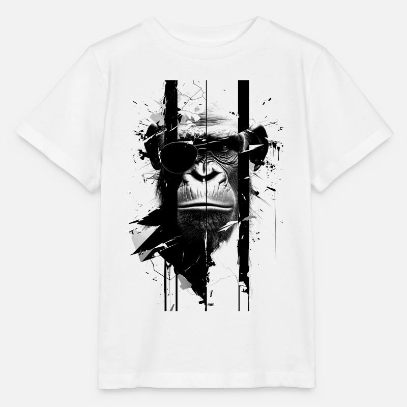 Arty Chimp - Stanley/Stella MINI CREATOR Kids’ T-Shirt - white