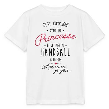 princesse et Handball - T-shirt bio MINI CREATOR Stanley/Stella Enfant - blanc - Devant - Maike (125cm)