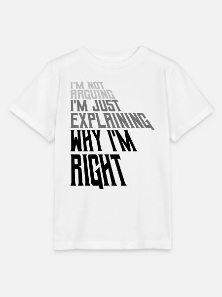 I m not arguing - Stanley/Stella Kinder T-Shirt MINI CREATOR  - Weiß