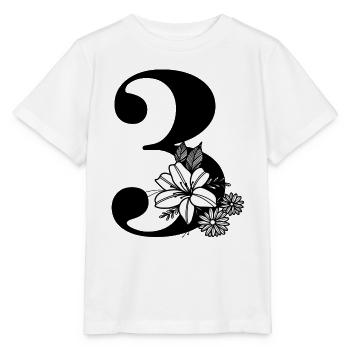 Zahl 3 - Stanley/Stella Kinder T-Shirt MINI CREATOR  - Weiß - Vorne - Maike (125cm)