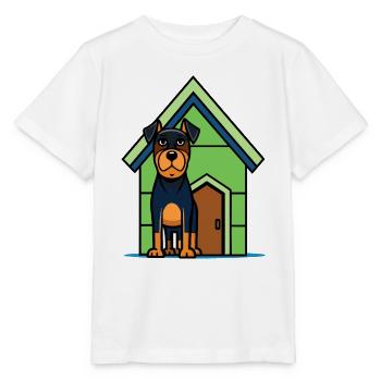 Serious Rottweiler Guarding House - Stanley/Stella MINI CREATOR Kids’ T-Shirt - white - Front - Maike (125cm)
