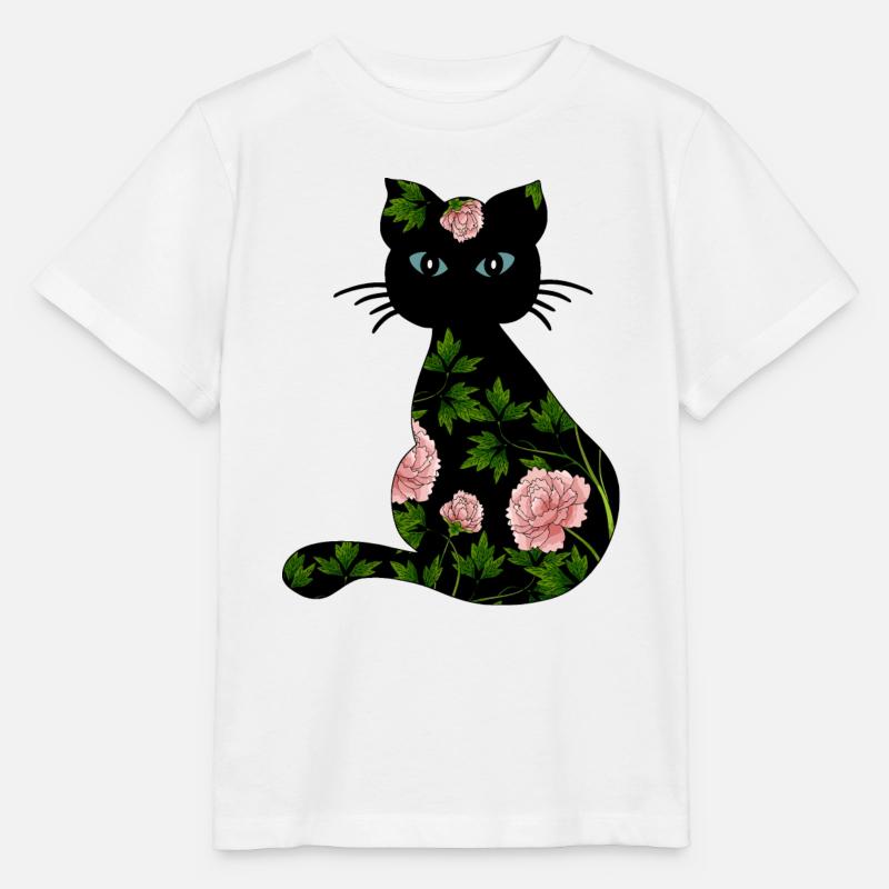 Cat - Stanley/Stella MINI CREATOR Kids’ T-Shirt - white