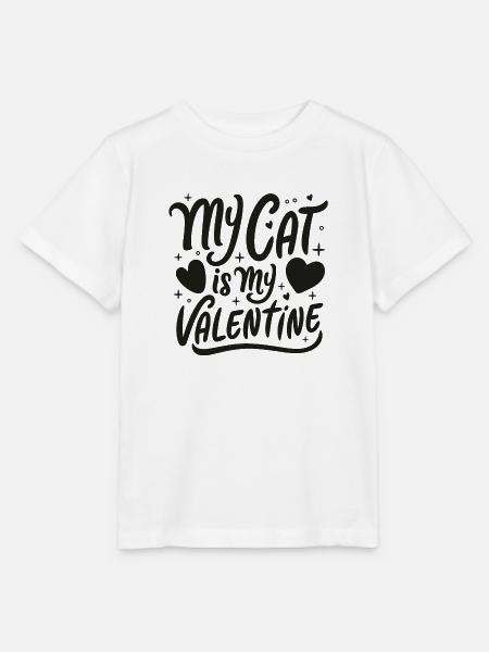 Meine Katze ist mein Valentinstag - Stanley/Stella Kinder T-Shirt MINI CREATOR - Weiß
