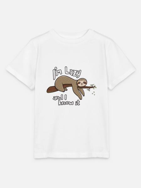 Faultier faul lustig witzig Geschenk Geburtstag - Stanley/Stella Kinder T-Shirt MINI CREATOR  - Weiß