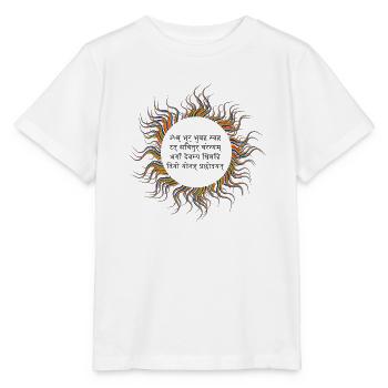 Gayatri Sun Mantra - Stanley/Stella MINI CREATOR Kids’ T-Shirt - white - Front - Maike (125cm)