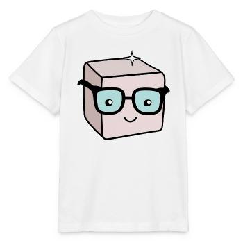 Morceau de sucre nerd avec des lunettes - T-shirt bio MINI CREATOR Stanley/Stella Enfant - blanc - Devant - Maike (125cm)
