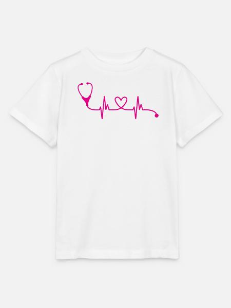 Pflegewissenschaftler Herzschlag Stethoskop - Stanley/Stella Kinder T-Shirt MINI CREATOR - Weiß