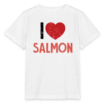 Angler - Angelsport - Lachs - Geschenk - Stanley/Stella Kinder T-Shirt MINI CREATOR  - Weiß - Vorne - Maike (125cm)