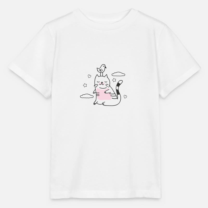 oiseau dans le chat - T-shirt bio MINI CREATOR Stanley/Stella Enfant - blanc