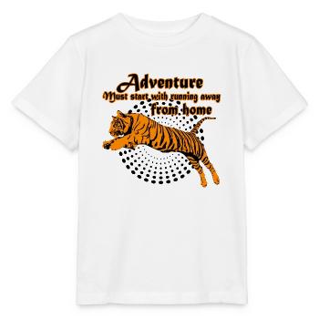 Adventure must start with running away from home! - Stanley/Stella MINI CREATOR Kids’ T-Shirt - white - Front - Maike (125cm)