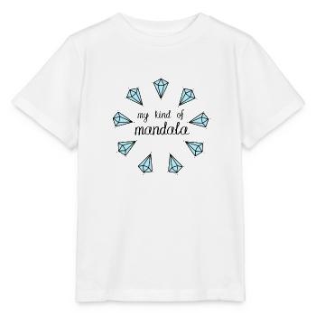 Diamonds are my kind of mandala, T-Shirt - Stanley/Stella Kinder T-Shirt MINI CREATOR  - Weiß - Vorne - Maike (125cm)