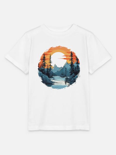 Natur Flusslandschaft - Stanley/Stella Kinder T-Shirt MINI CREATOR - Weiß