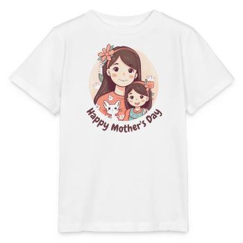 Happy Mother s day daugther and cat - Stanley/Stella MINI CREATOR Kids’ T-Shirt - white - Front - Maike (125cm)