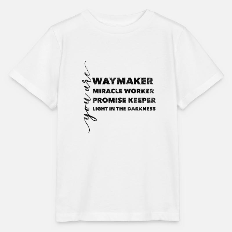 Waymaker Miracle Worker promet la foi chrétienne - T-shirt bio MINI CREATOR Stanley/Stella Enfant - blanc