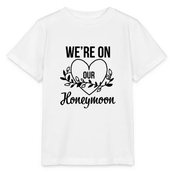 We're on our Honeymoon Gift - Stanley/Stella MINI CREATOR Kids’ T-Shirt - white - Front - Maike (125cm)