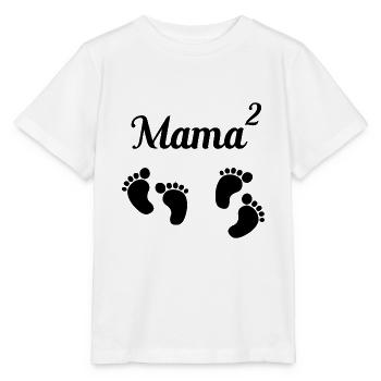 Mom squared twins twins gift - Stanley/Stella MINI CREATOR Kids’ T-Shirt - white - Front - Maike (125cm)