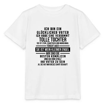 Gluecklicher Vater einer Tochter Vatertag Geschenk - Stanley/Stella Kinder T-Shirt MINI CREATOR  - Weiß - Vorne - Maike (125cm)