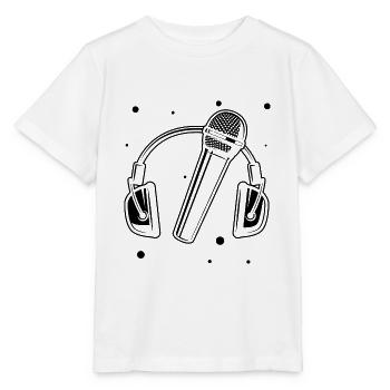 Kopfhörer Mikrofon Bühne Sänger Musik - Stanley/Stella Kinder T-Shirt MINI CREATOR  - Weiß - Vorne - Maike (125cm)