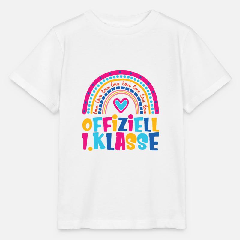 Offiziell 1. Klasse Regenbogen Design - Stanley/Stella Kinder T-Shirt MINI CREATOR  - Weiß