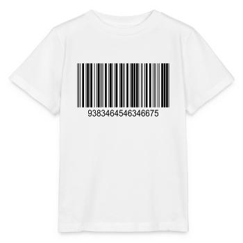 Code barres / code-barres en noir avec des chiffres - T-shirt bio MINI CREATOR Stanley/Stella Enfant - blanc - Devant - Maike (125cm)