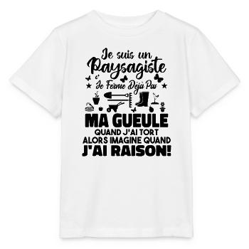 Paysagiste Paysagisme Paysagiste Aménagement - T-shirt bio MINI CREATOR Stanley/Stella Enfant - blanc - Devant - Maike (125cm)