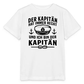 ich bin der kapitän - Stanley/Stella Kinder T-Shirt MINI CREATOR  - Weiß - Vorne - Maike (125cm)