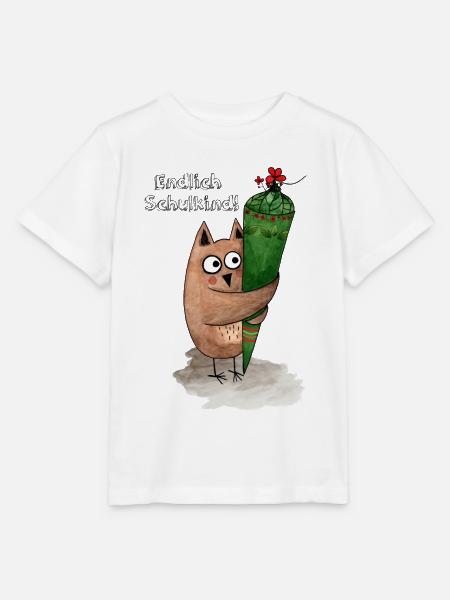 Eule mit Zuckertüte Endlich Schulkind - Stanley/Stella Kinder T-Shirt MINI CREATOR - Weiß