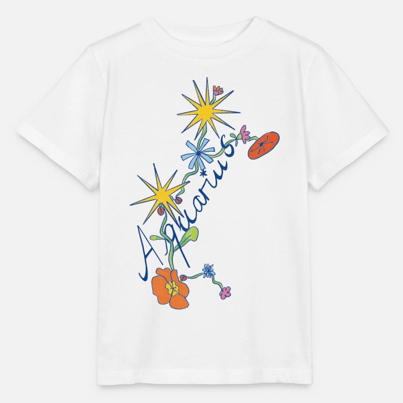 Aquarius – Kreative Sternzeichen-Illustration - Stanley/Stella Kinder T-Shirt MINI CREATOR  - Weiß