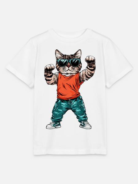 Coole Katze - Stanley/Stella Kinder T-Shirt MINI CREATOR  - Weiß