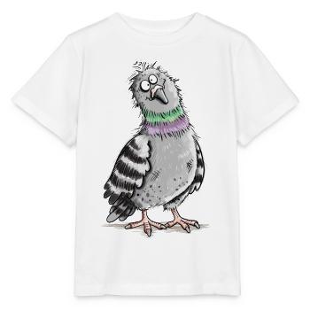 Lustige Taube I Stadttaube Vogel Cartoon Humor - Stanley/Stella Kinder T-Shirt MINI CREATOR  - Weiß - Vorne - Maike (125cm)