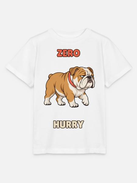 Zero Hurry – Fauler Bulldoggen-Humor - Stanley/Stella Kinder T-Shirt MINI CREATOR  - Weiß