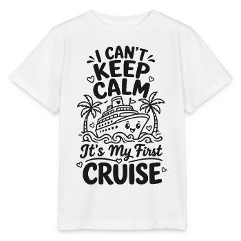 I Can't Keep Calm It's My First Cruise - Stanley/Stella Kinder T-Shirt MINI CREATOR  - Weiß - Vorne - Maike (125cm)