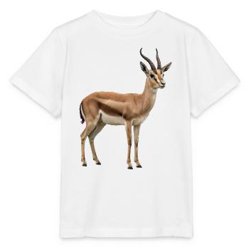 Gazellen-Silhouette im Goldenen Horizont - Stanley/Stella Kinder T-Shirt MINI CREATOR  - Weiß - Vorne - Maike (125cm)
