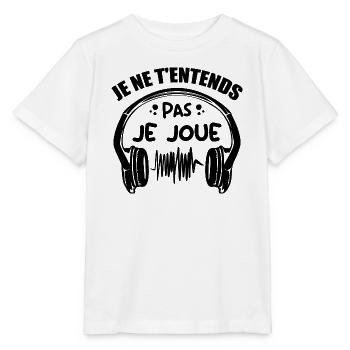Je Ne T'entends Pas Je Joue - T-shirt bio MINI CREATOR Stanley/Stella Enfant - blanc - Devant - Maike (125cm)