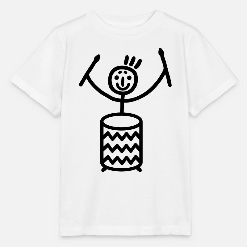 Strichmännchen mit Sambatrommel - Stanley/Stella Kinder T-Shirt MINI CREATOR  - Weiß