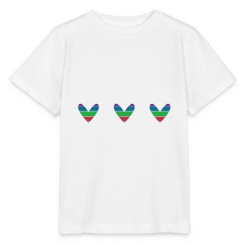 HERZ. HERZ. VALENTINSTAG. LIEBE. LIEBE. HERZ - Stanley/Stella Kinder T-Shirt MINI CREATOR  - Weiß - Vorne - Maike (125cm)