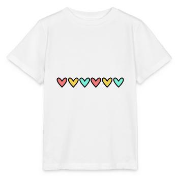 HERZ. HERZ. VALENTINSTAG. LIEBE. LIEBE. HERZ - Stanley/Stella Kinder T-Shirt MINI CREATOR  - Weiß - Vorne - Maike (125cm)