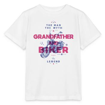Großvater und Biker der Mann der Mythos die Legende - Stanley/Stella Kinder T-Shirt MINI CREATOR  - Weiß - Vorne - Maike (125cm)