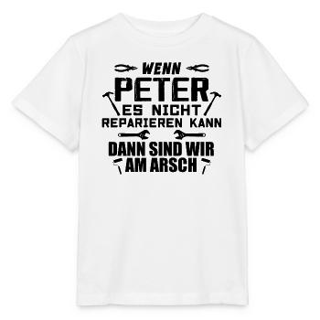 If Peter can't fix it - Stanley/Stella MINI CREATOR Kids’ T-Shirt - white - Front - Maike (125cm)