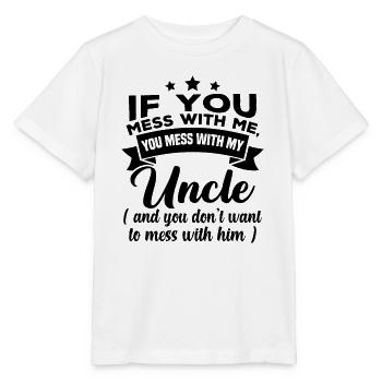 Si tu joues avec moi, tu joues avec mon oncle - T-shirt bio MINI CREATOR Stanley/Stella Enfant - blanc - Devant - Maike (125cm)