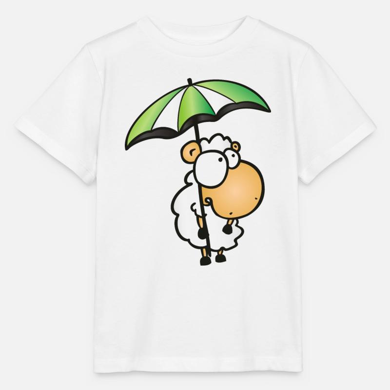 Schaf mit Schirm - Stanley/Stella Kinder T-Shirt MINI CREATOR  - Weiß