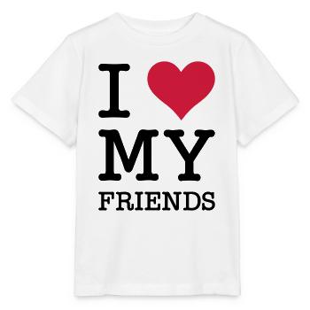 I Love My Friends - Stanley/Stella Kinder T-Shirt MINI CREATOR  - Weiß - Vorne - Maike (125cm)