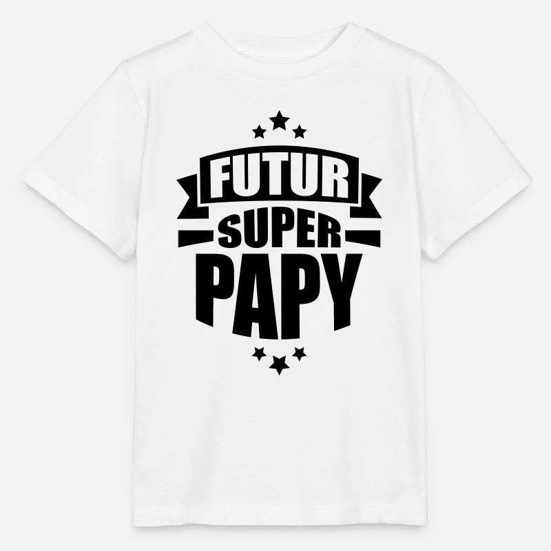 annonce grossesse futur super papy - T-shirt bio MINI CREATOR Stanley/Stella Enfant - blanc